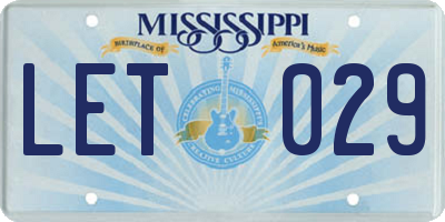 MS license plate LET029