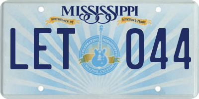 MS license plate LET044