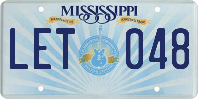 MS license plate LET048