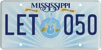 MS license plate LET050