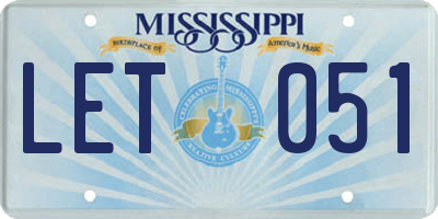 MS license plate LET051