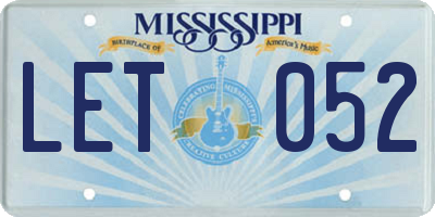 MS license plate LET052