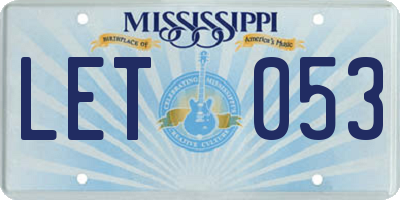MS license plate LET053