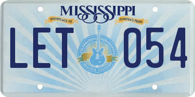 MS license plate LET054