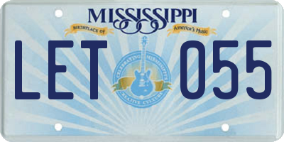 MS license plate LET055
