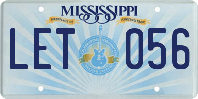 MS license plate LET056