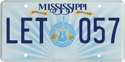MS license plate LET057
