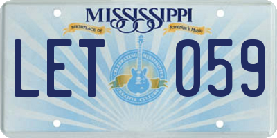 MS license plate LET059