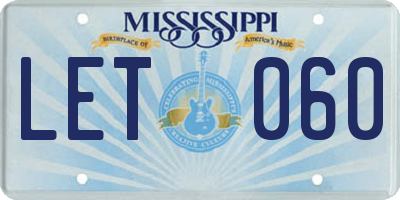 MS license plate LET060
