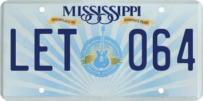 MS license plate LET064