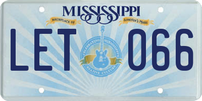 MS license plate LET066