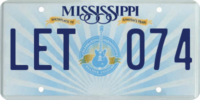 MS license plate LET074