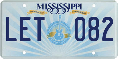 MS license plate LET082