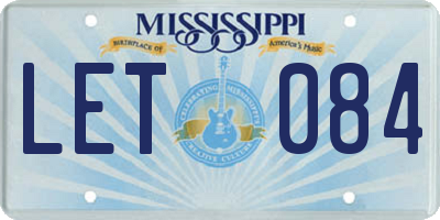 MS license plate LET084