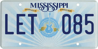 MS license plate LET085