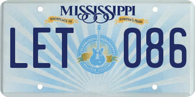 MS license plate LET086