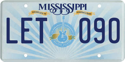 MS license plate LET090