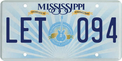 MS license plate LET094