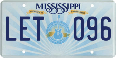 MS license plate LET096
