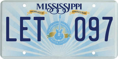 MS license plate LET097