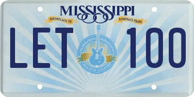 MS license plate LET100