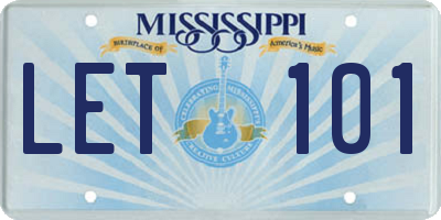 MS license plate LET101
