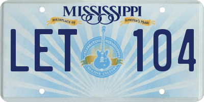 MS license plate LET104