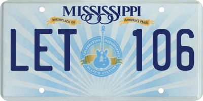MS license plate LET106