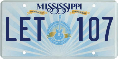 MS license plate LET107