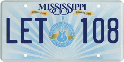 MS license plate LET108