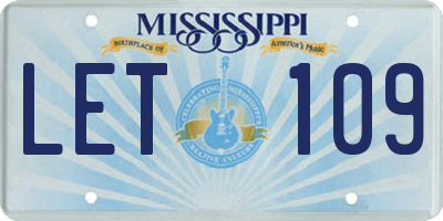 MS license plate LET109