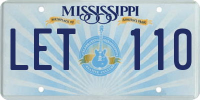 MS license plate LET110