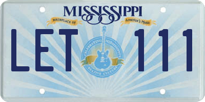 MS license plate LET111
