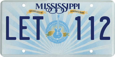 MS license plate LET112