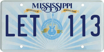 MS license plate LET113