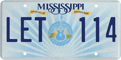MS license plate LET114