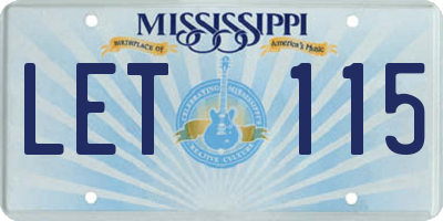 MS license plate LET115