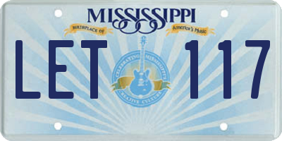 MS license plate LET117