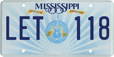 MS license plate LET118