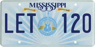 MS license plate LET120