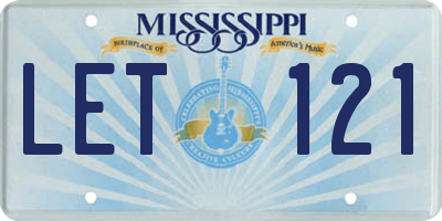 MS license plate LET121
