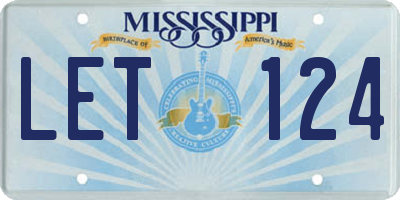 MS license plate LET124