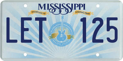 MS license plate LET125