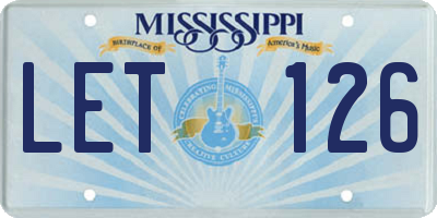 MS license plate LET126