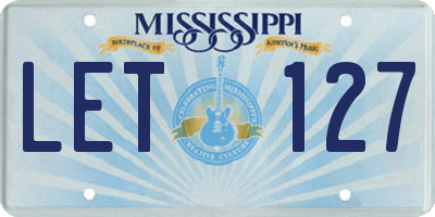 MS license plate LET127