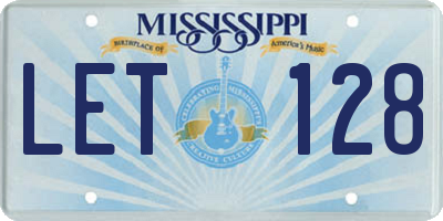 MS license plate LET128