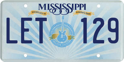 MS license plate LET129