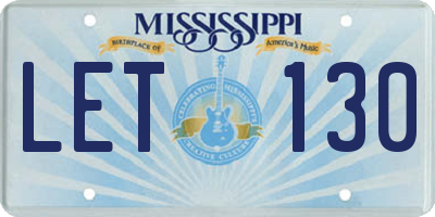 MS license plate LET130