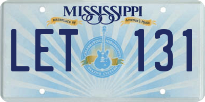 MS license plate LET131