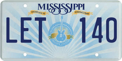 MS license plate LET140